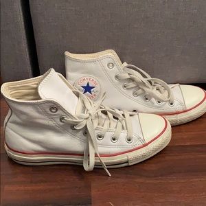 High top leather converse sneakers